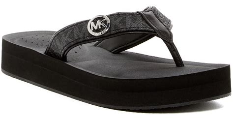 black michael kors flip flops|Michael Kors black sandals sale.